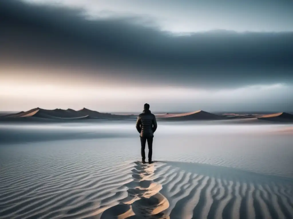 Un alma solitaria en la vastedad del desierto, en introspección