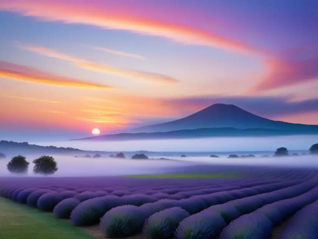 Un atardecer con imaginación poética: cielos de colores suaves y nubes etéreas