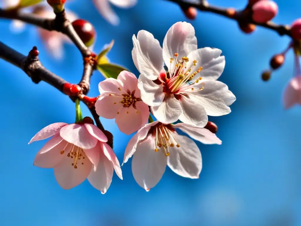 La belleza efímera y simbolismo poético de una flor de cerezo en plena floración