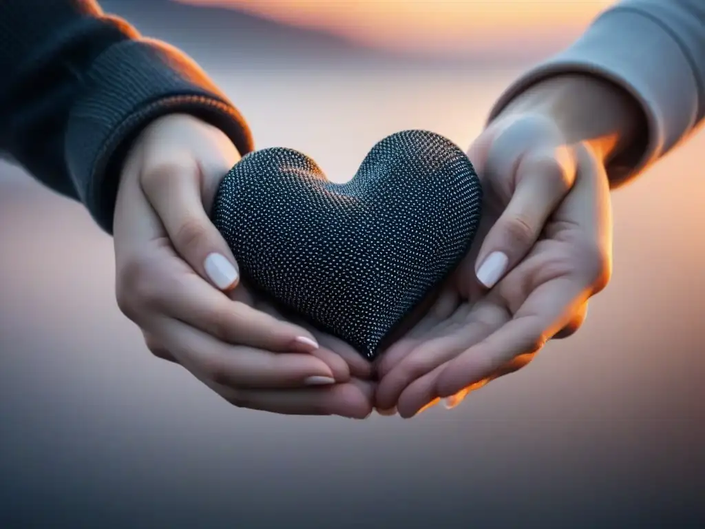 Un corazón entrelazado en arte minimalista en blanco y negro, simbolizando amor y conexión