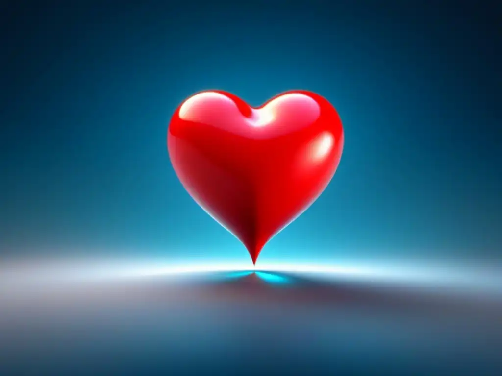 Un corazón rojo vibrante se entrelaza con líneas elegantes de poesía, simbolizando la interacción poesía emociones transformación