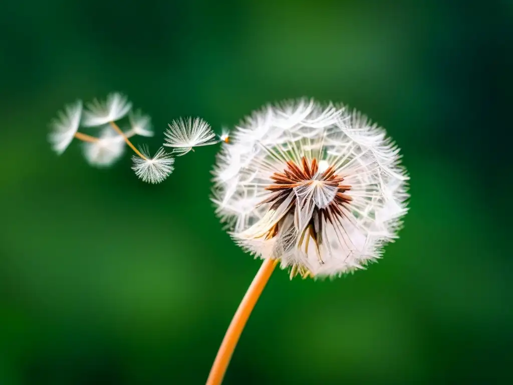 Un delicado diente de león flotando en la naturaleza, evocando la importancia de la poesía transformadora