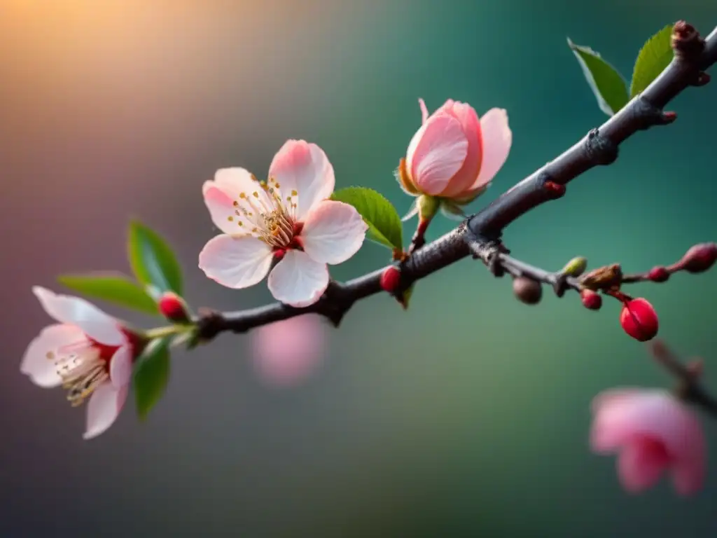 Un delicado ramo de flores fusionando poesía japonesa y española en una imagen ultra detallada