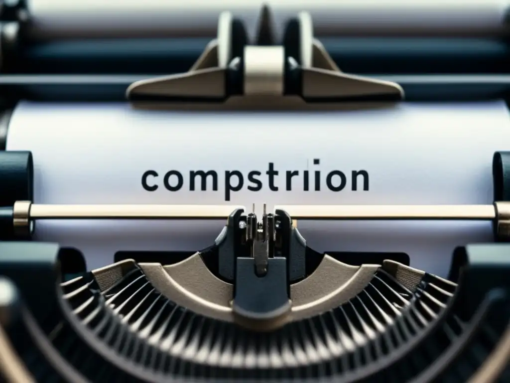 Teclas de poesía: la magia de las palabras en un antiguo escribano Detalle de una máquina de escribir vintage con palabras poéticas, mostrando el poder transformador de las palabras