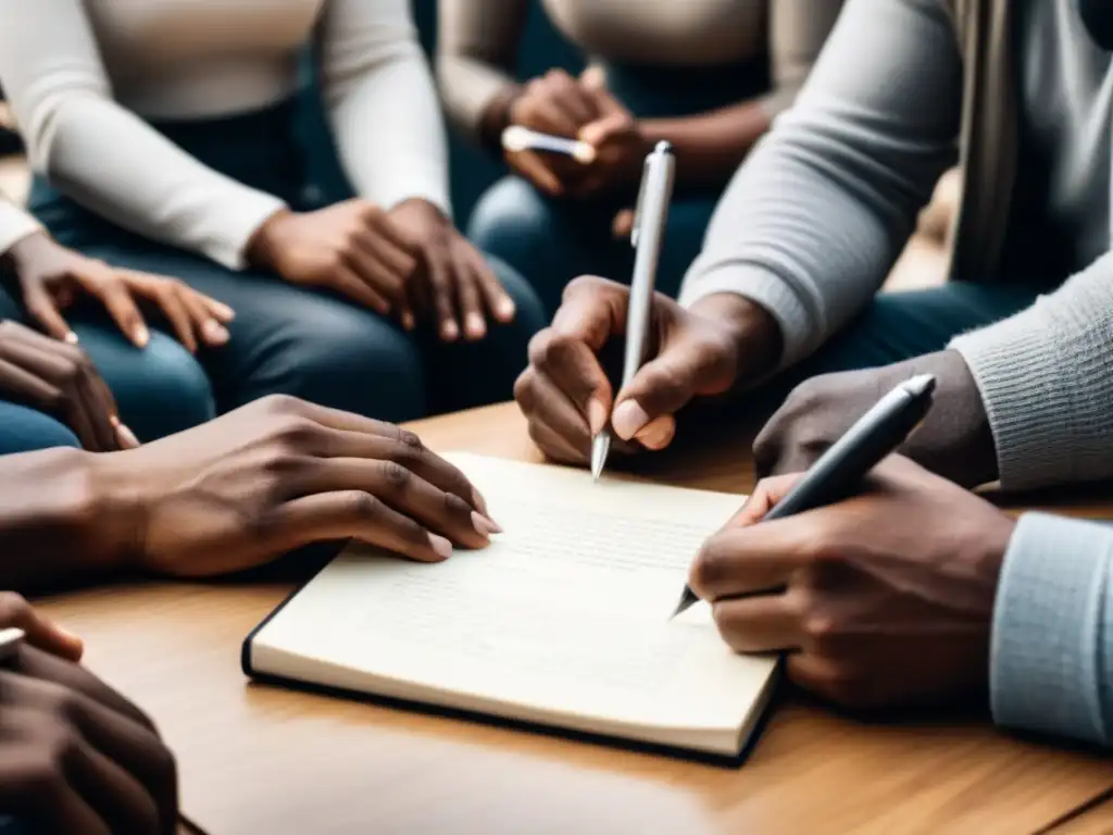 La unión en la diversidad: un círculo de personas escribiendo en un taller de poesía