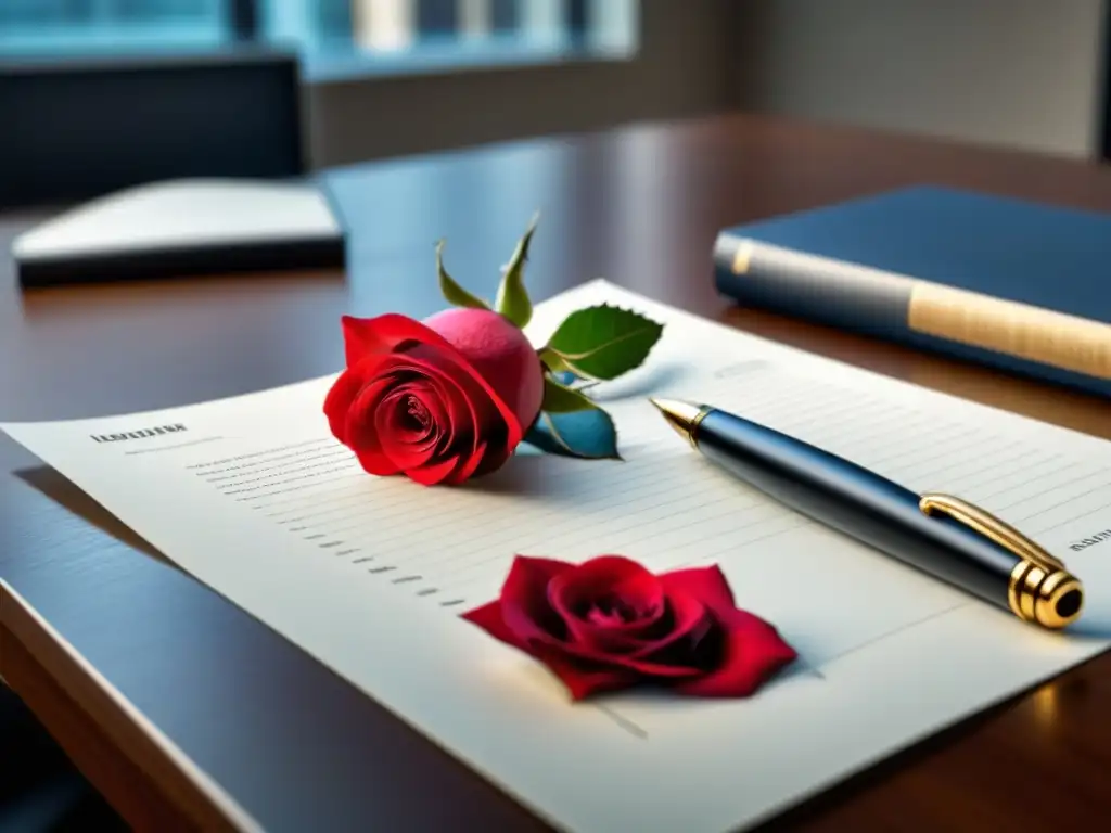 Un elegante escritorio con una rosa roja: la poesía como herramienta de influencia