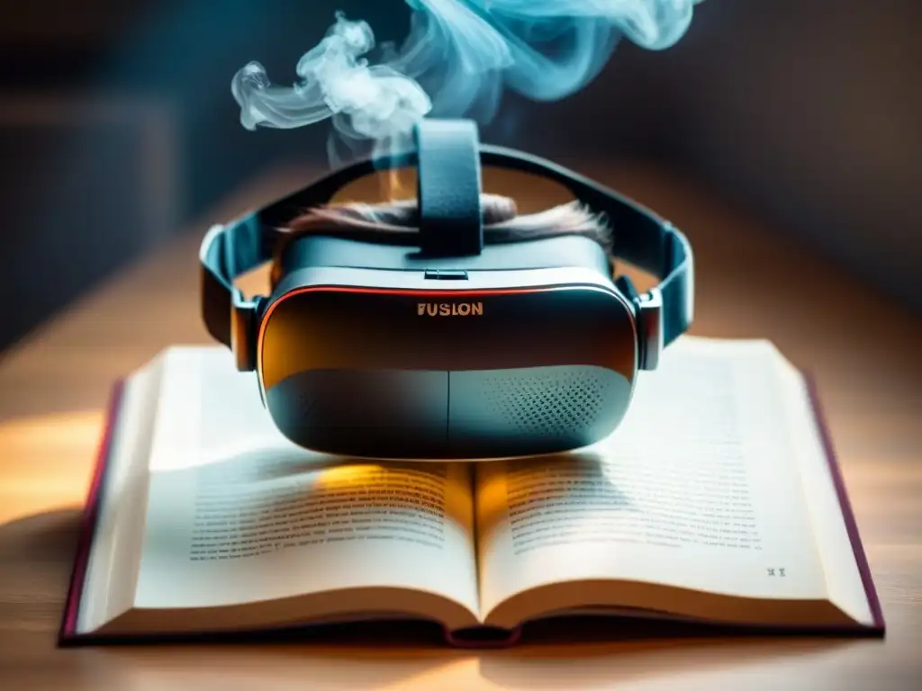 Un encuentro poético entre realidad virtual y literatura, simbolizando la sinergia entre arte y tecnología