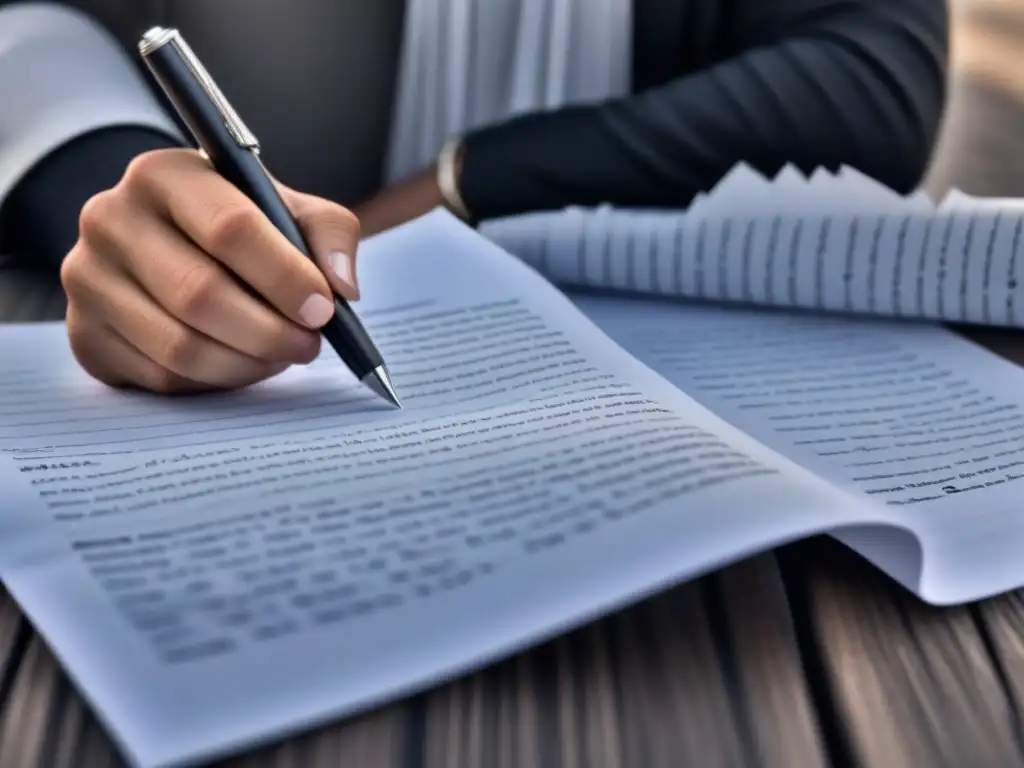 Un escritor reflexivo rodeado de versos de poesía, evocando creatividad y memoria