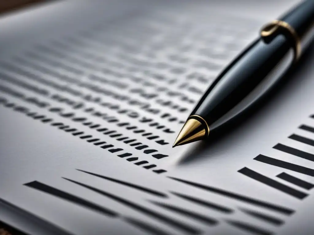 Pluma de caligrafía: elegancia en blanco y negro Escritura elegante: poesía visual en forma de espacio en blanco y negro con pluma caligráfica
