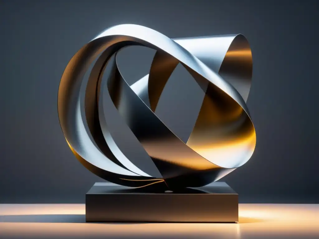 Escultura moderna de letras y formas tridimensionales, fusionando poesía y dimensiones espaciales