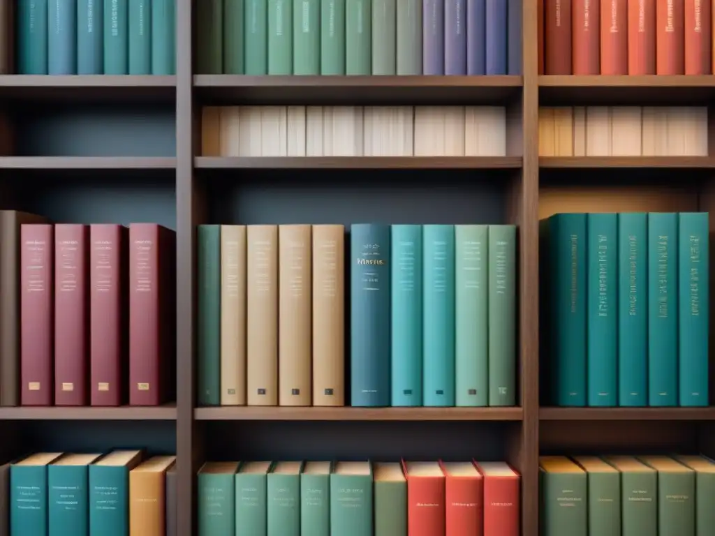 Estantería moderna con libros de poesía organizados, creando un ambiente artístico
