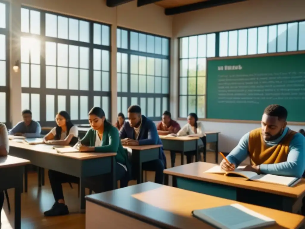 Estudiantes inspirados escriben poesía en aula para transformación