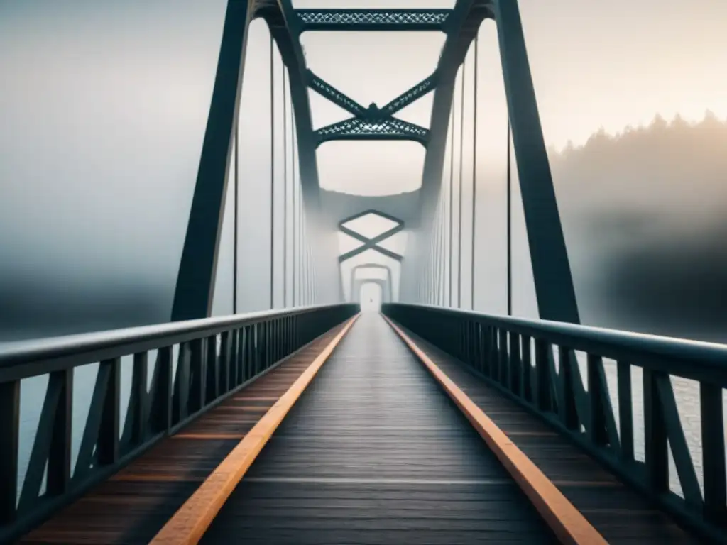 Una ilustración minimalista en blanco y negro de un puente entrelazado, simbolizando la conexión entre culturas a través de la poesía