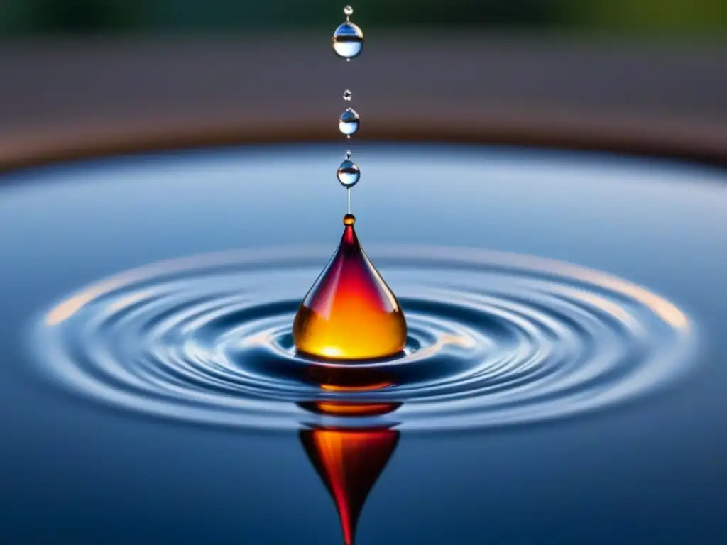 Impactante imagen de una gota de tinta cayendo en el agua, creando patrones que reflejan la poesía como transformación del mundo