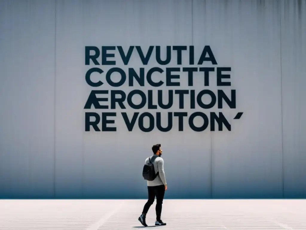 Poema concreto de revolución: arte moderno en blanco y negro Una impactante poesía concreta revolución visual en blanco y negro sobre fondo blanco