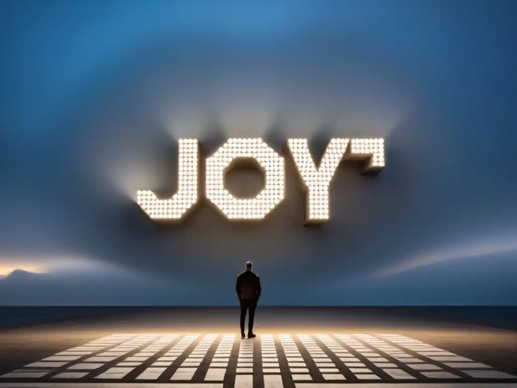 Impacto emocional en poesía concreta: diseño geométrico que fusiona emociones como alegría, tristeza, amor y esperanza