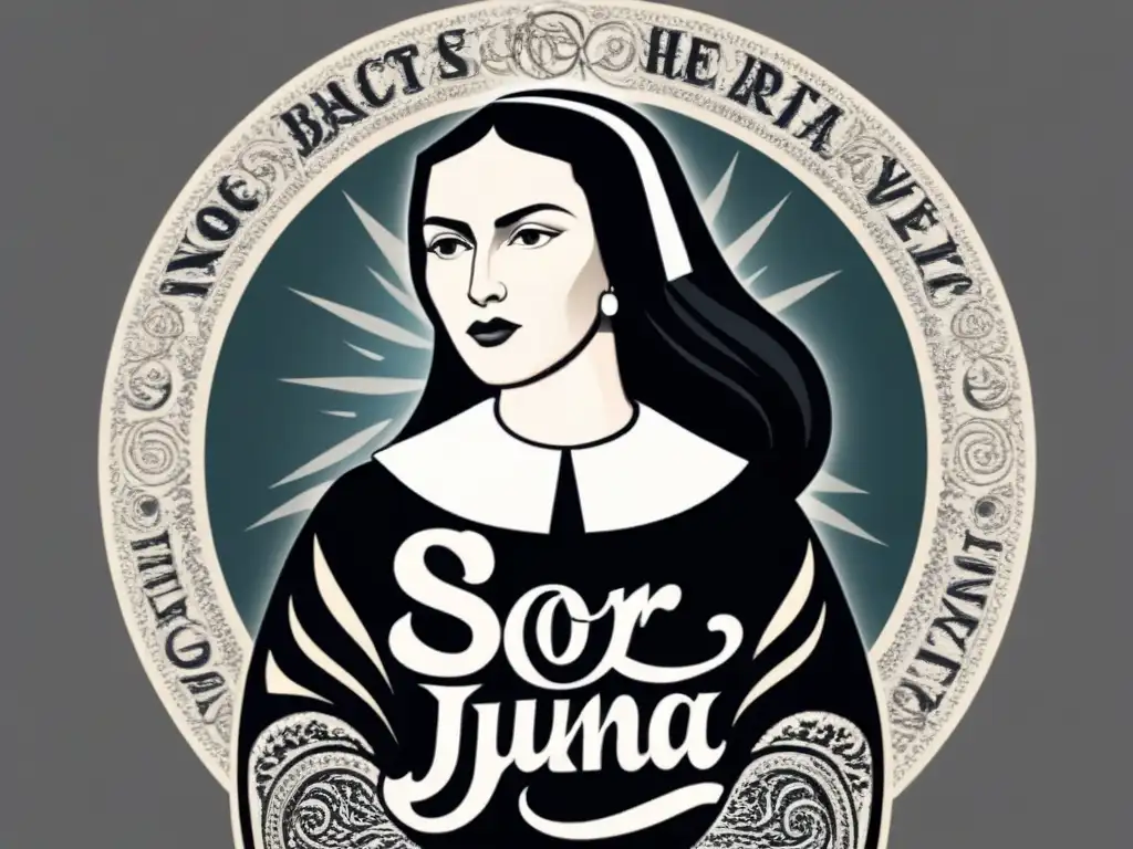 Sor Juana Inés de la Cruz libra una lucha poética rodeada de palabras y caligrafía intrincada, mostrando su poderío literario