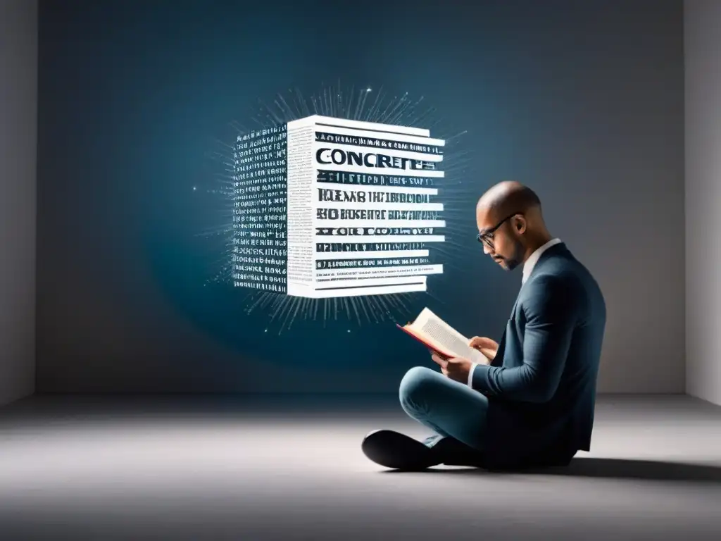 Inmerso en la poesía concreta, concentración y emociones flotando, impacto emocional poesía concreta