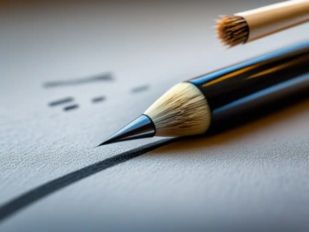 Integración armoniosa de poesía visual y artes visuales en educación: pluma y pincel entrelazados crean versos y patrones abstractos