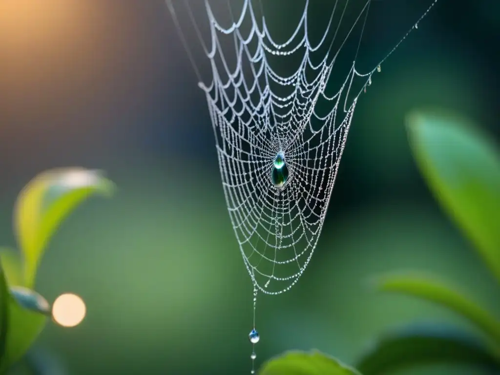 Una lágrima cae sobre una tela de araña, reflejando la delicadeza de traducir emociones en poesía