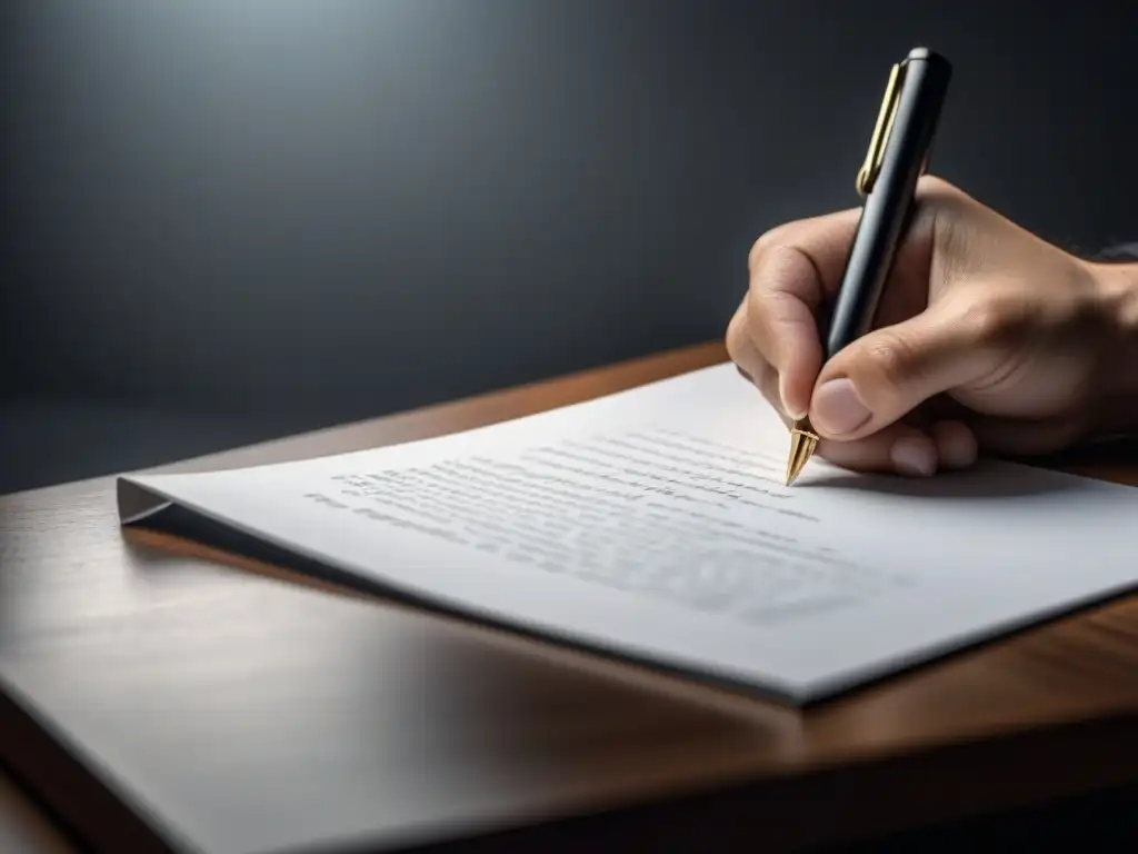 Mano escribiendo poesía, detalle en blanco y negro