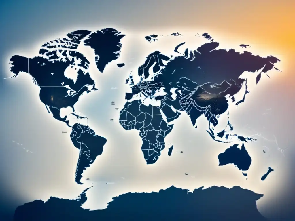 Mapa mundial de versos entrelazados en varios idiomas, donde la poesía trasciende barreras geográficas