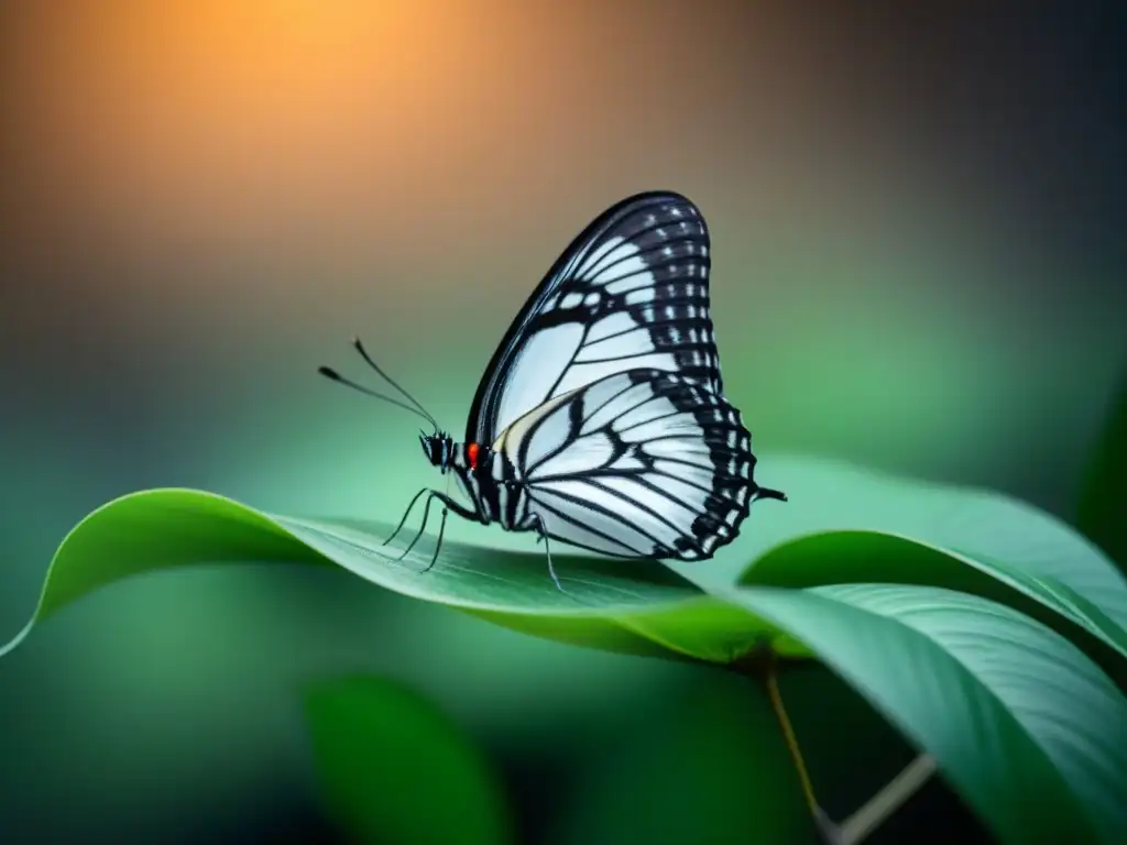 Una mariposa delicada emerge de un capullo, simbolizando transformación a través de la poesía en blanco y negro