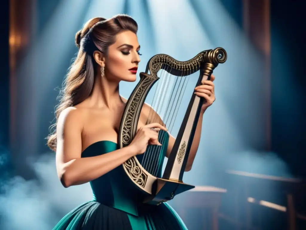 Ilustración minimalista intrincada de una lira y una espada, fusionando elementos épicos y líricos en poesía