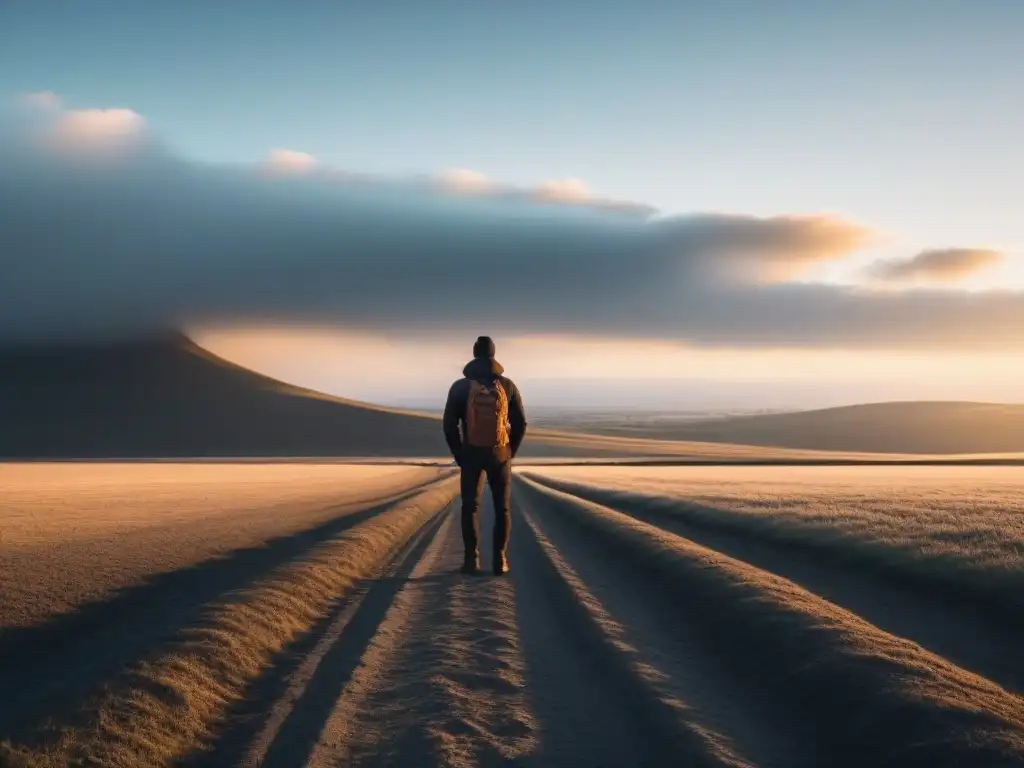 Un modernismo poético explorando horizontes al atardecer