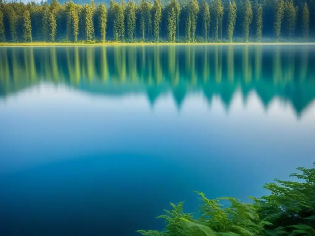 Un momento de paz junto al lago, con un personaje solitario reflexionando