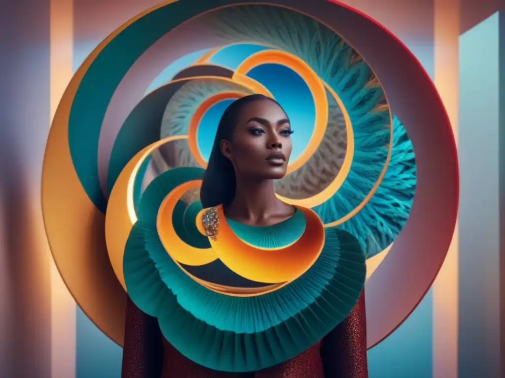 Un mundo interior vibrante y complejo se refleja en un espejo, mostrando pensamientos y emociones en una ilustración