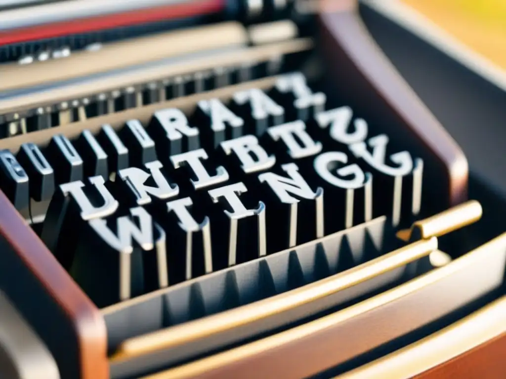 Te transporta a un mundo de nostalgia y creatividad, con las letras desgastadas de una antigua máquina de escribir, iluminadas por rayos de sol