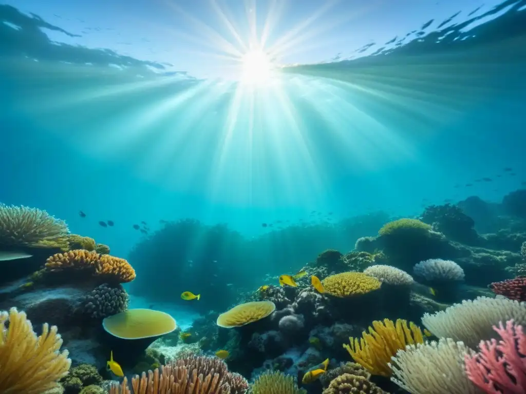 Un mundo submarino con peces brillantes en aguas cristalinas: la belleza de la poesía