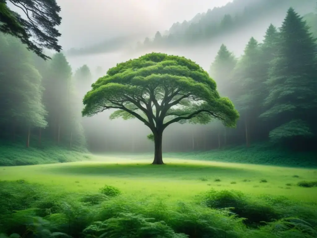 La poesía lírica de la naturaleza se transforma en un poema al contemplar este árbol solitario en el exuberante bosque verde