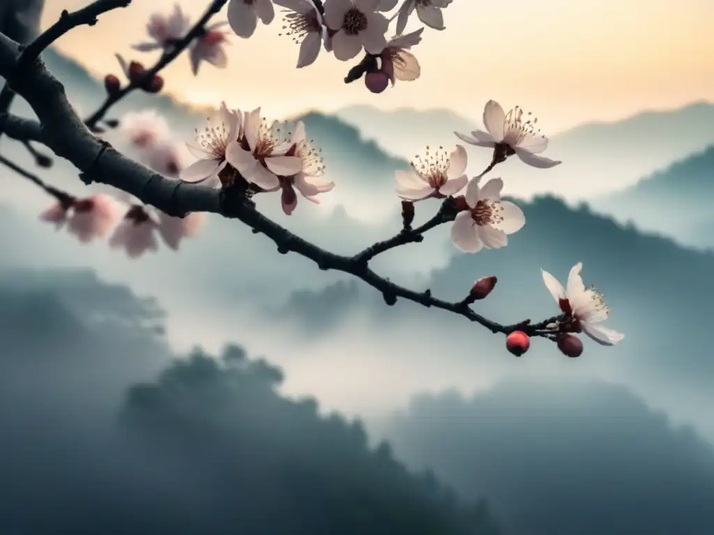 Nueva poesía: árbol de cerezo solitario en flor, delicadas pétalos en el viento