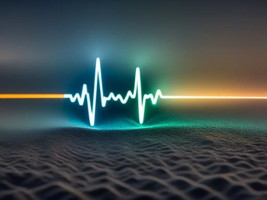 Patrón de ondas en blanco y negro entrelazado con poesía en español, fusionando ritmo y lenguaje