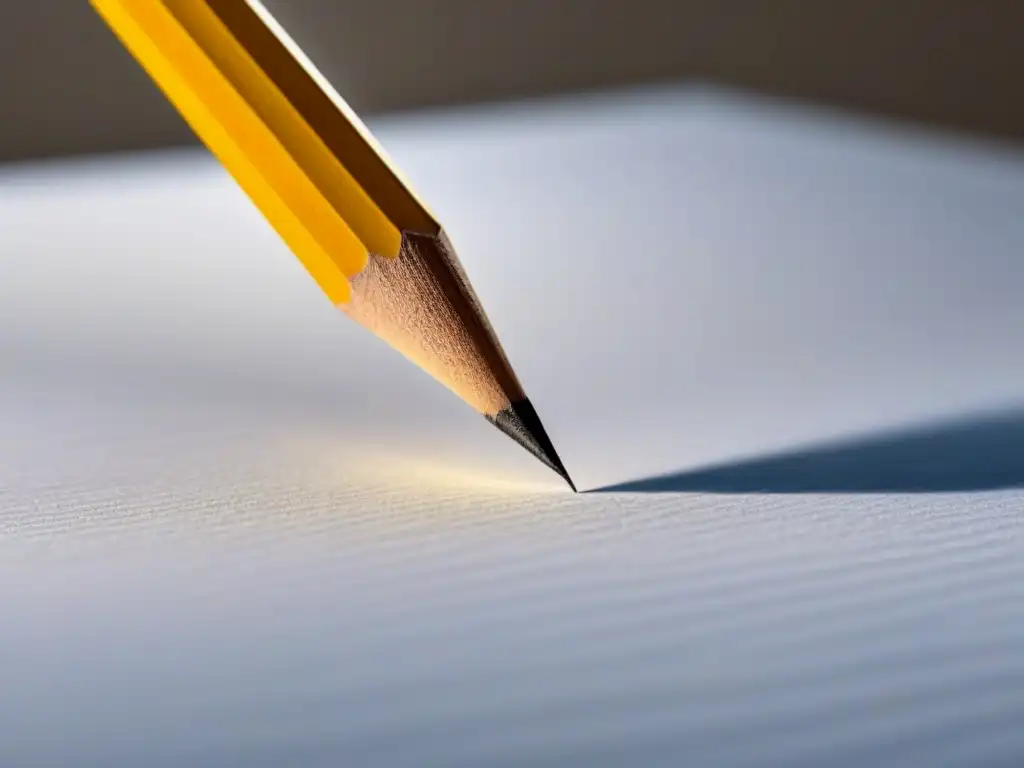 Imagen ultra detallada: página en blanco con lápiz listo para crear Una página en blanco con un lápiz listo para escribir, transmitiendo calma y creatividad