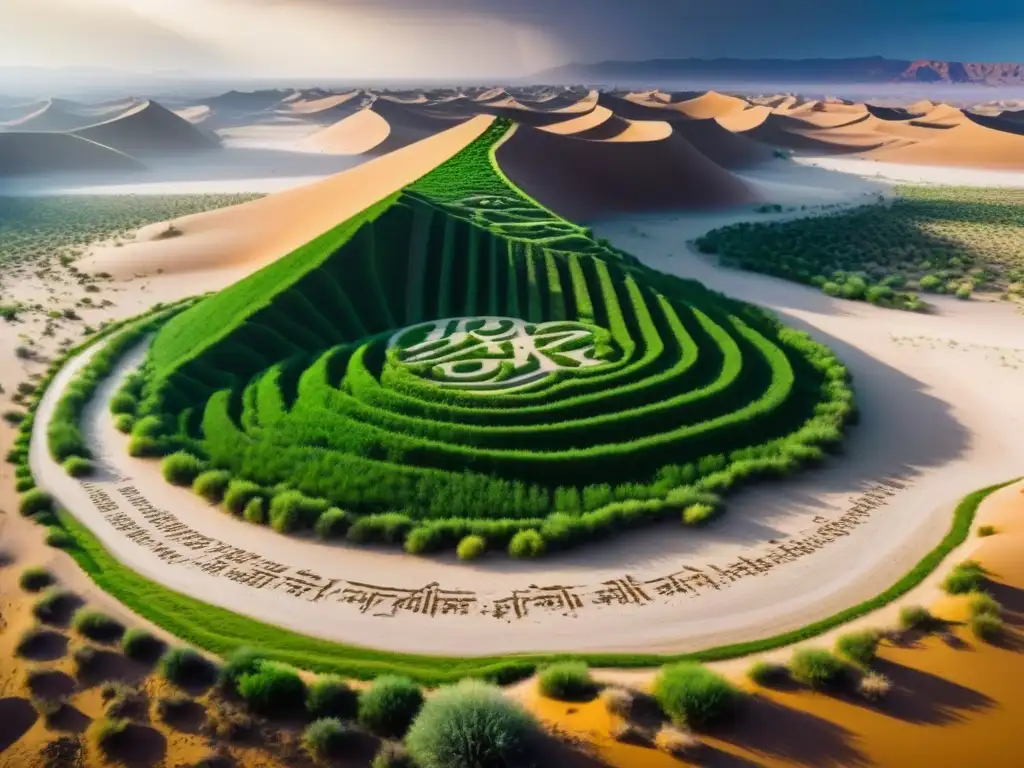 Un paisaje desértico se transforma en un oasis verde gracias a la poesía contra erosión y desertificación
