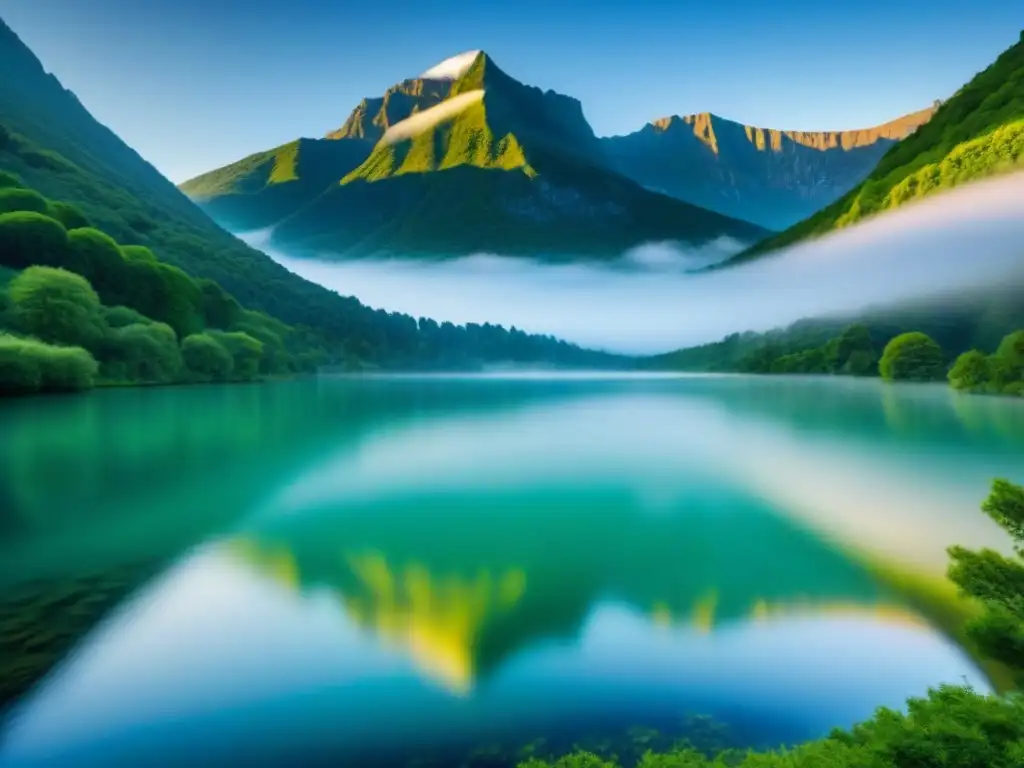 Paisaje sereno: lago, montaña, cielo azul y árboles verdes, la importancia de la naturaleza y la poesía de Wordsworth