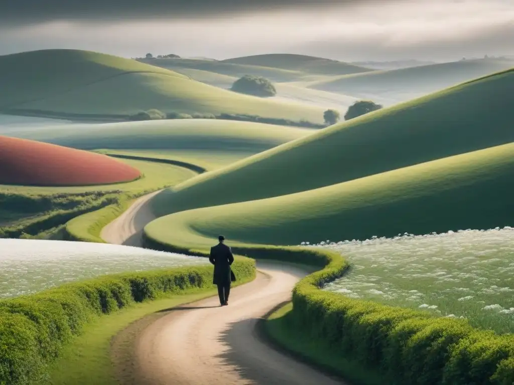 Un paseo solitario por un idílico paisaje de flores, evocando la poesía profunda y bella de Antonio Machado