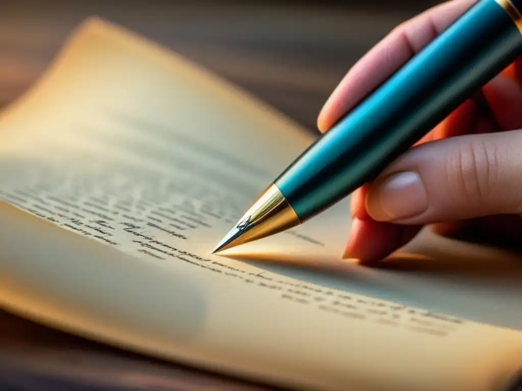 Paz y escritura: pluma sobre pergamino en luz suave Pluma antigua sobre pergamino, iluminada con suave luz natural, evocando la poesía religiosa Alonso Ledesma