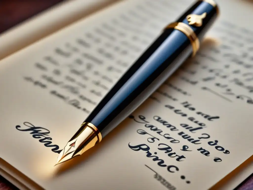 Una pluma Montblanc Meisterstück Le Petit Prince Solitaire Classique, elegante y detallada, reposa sobre papel premium Tomoe River en una perfecta armonía