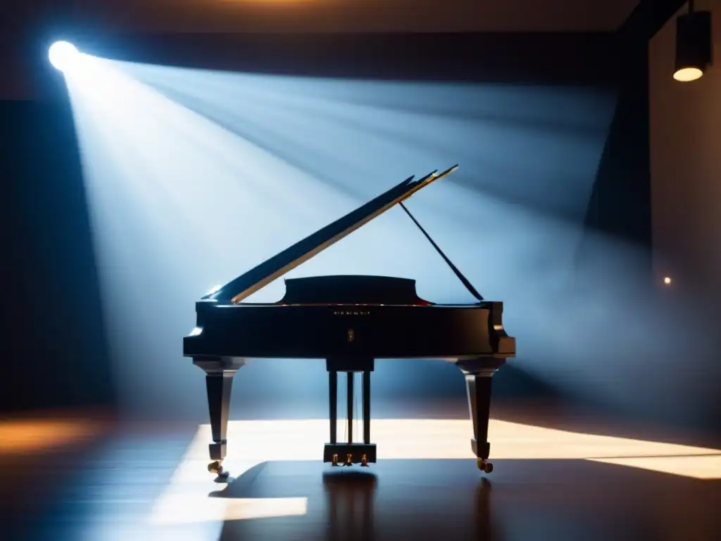 El poder transformador de la música de cámara se refleja en la soledad del elegante piano negro iluminado en un escenario