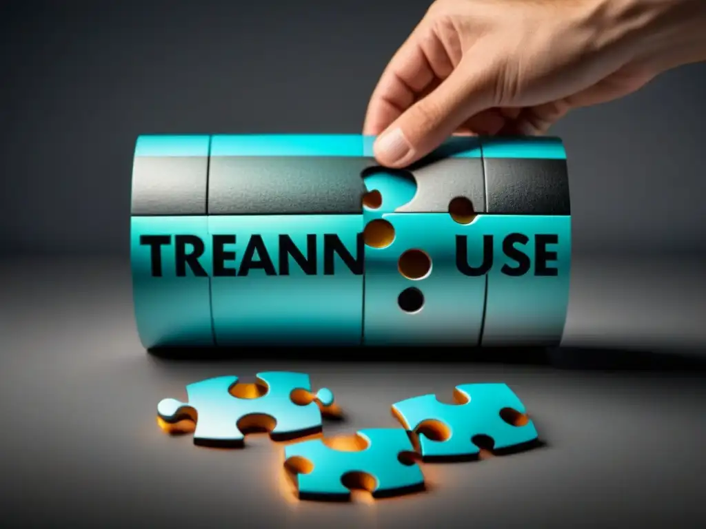 Rompecabezas poético: transformación a través de las palabras El poder transformador de las palabras cobra vida en un rompecabezas de piezas únicas en blanco y negro