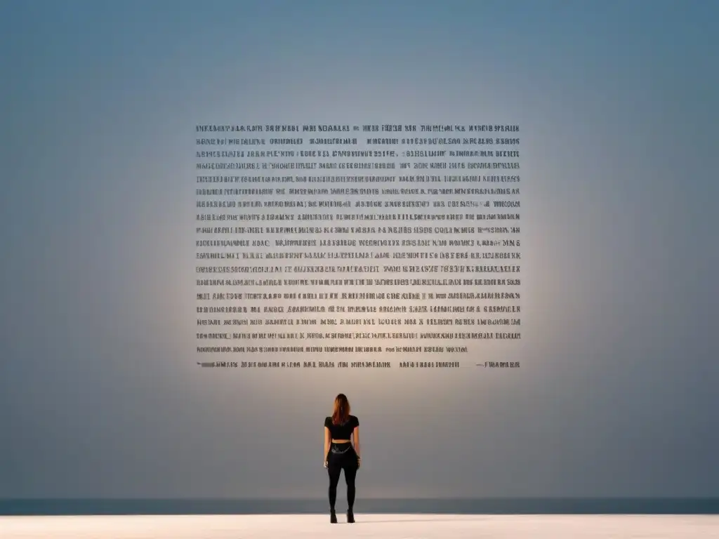 Poema concreto: geometría y palabras en blanco y negro Una poesía concreta en blanco y negro, con formas geométricas entrelazadas con palabras en español