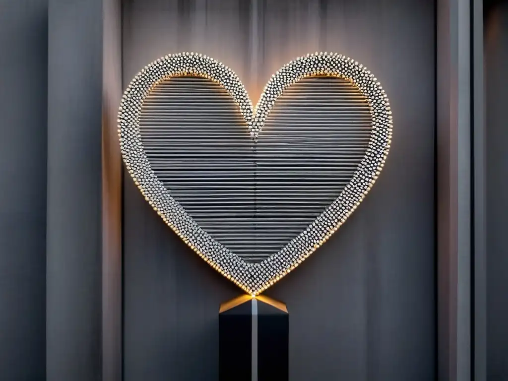 Una poesía concreta en forma de corazón transmite un fuerte impacto emocional con sus palabras entrelazadas