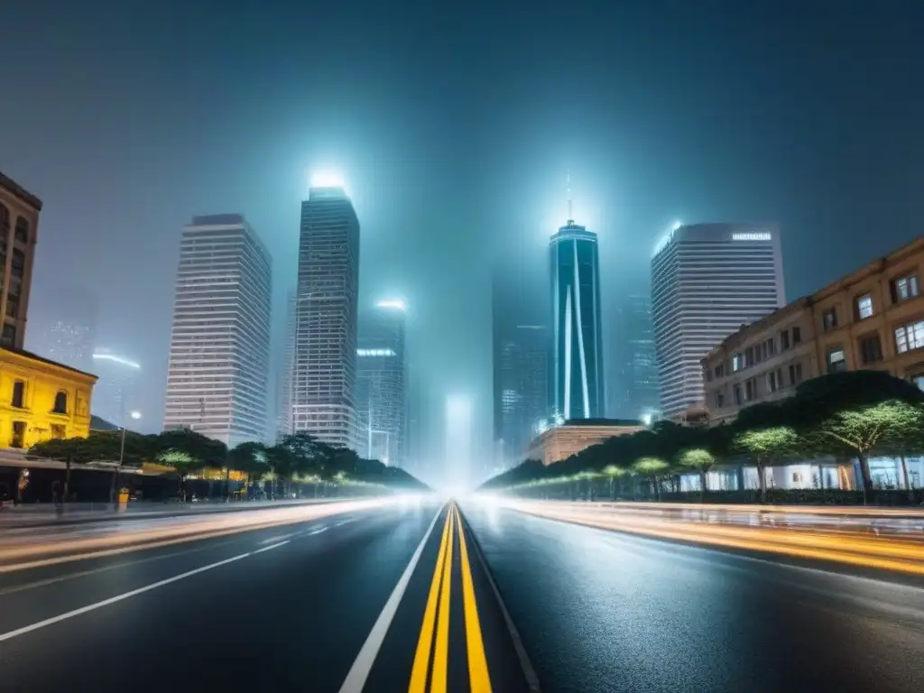 Poesía urbana transformadora: luces y sombras dan profundidad a la ciudad en blanco y negro