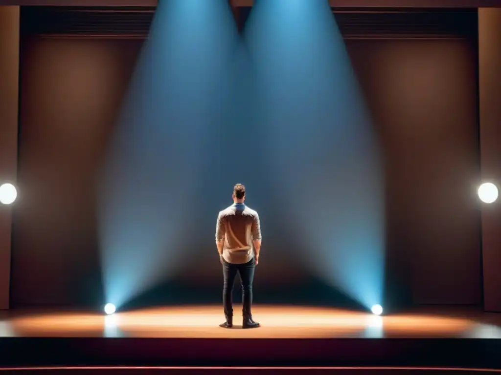 El poeta comparte su arte en un escenario, construir audiencia poesía antes publicar