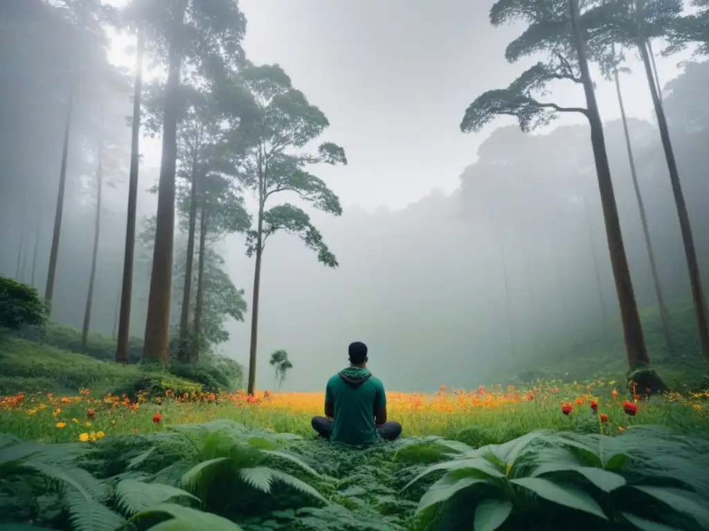 Un poeta indígena inspirado en la naturaleza, fusionando versos con la belleza del bosque
