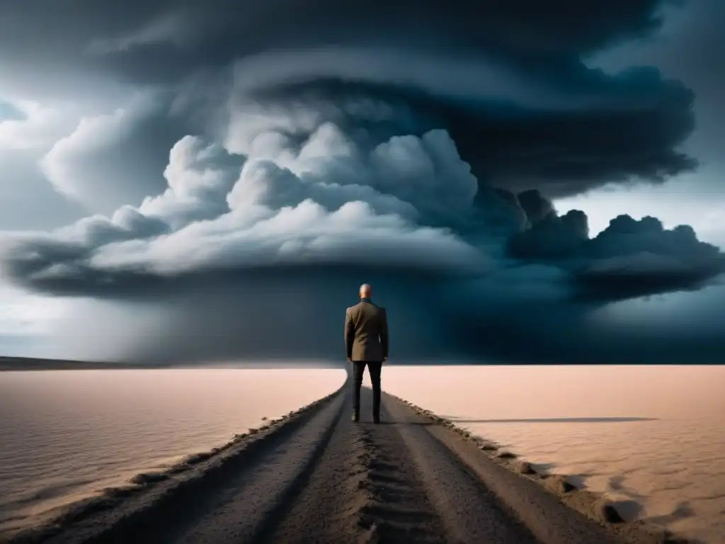 Un poeta rebelde que cambió el mundo, desafiando la tormenta en un paisaje desolado